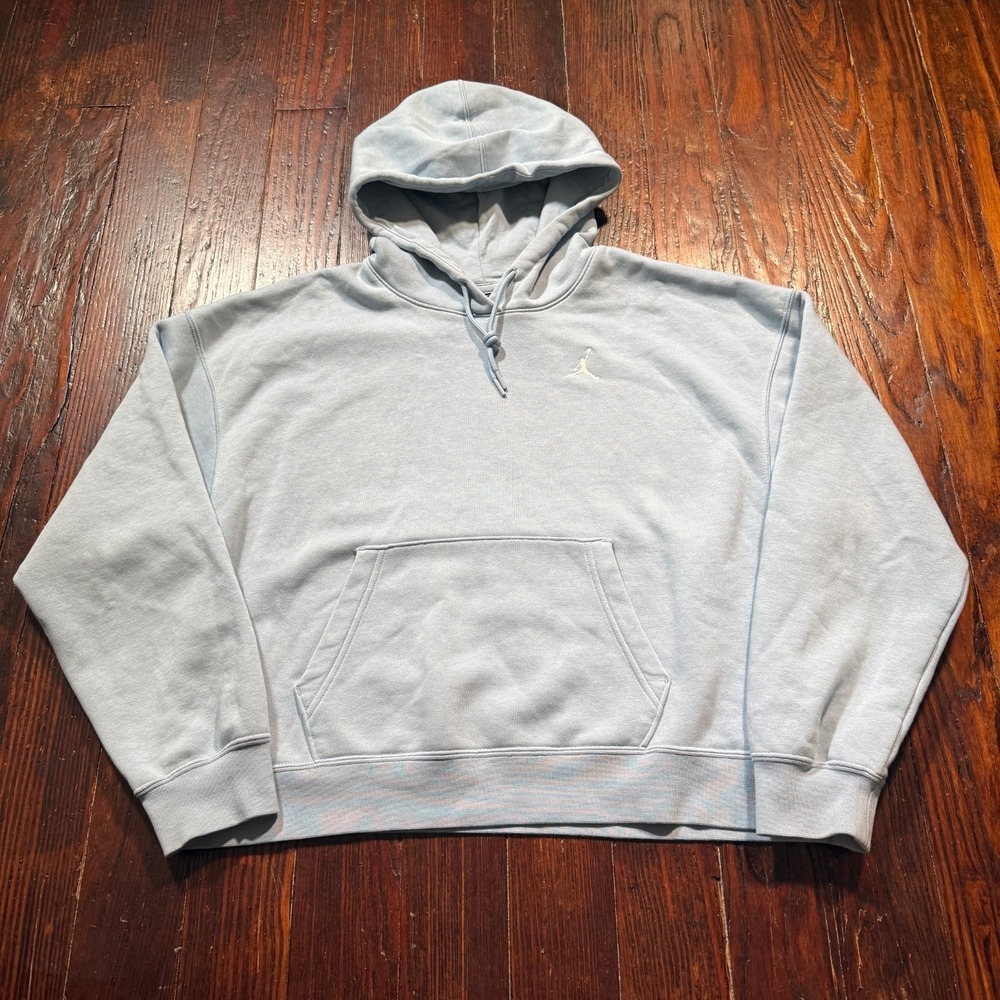 Jordan Hoodie Womens Small Blue Brooklyn Cropped Loose‎ Fit Pullover FN4488